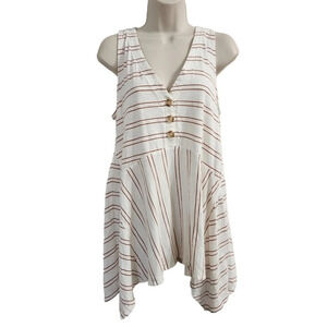 ANTHROPOLOGIE MAEVE Alayne Tunic White Orange Size S